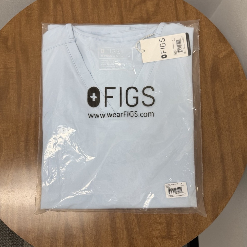 Figs Casma Scrub Top Womens XL Baby Blue‎ Medical dental nursing PT